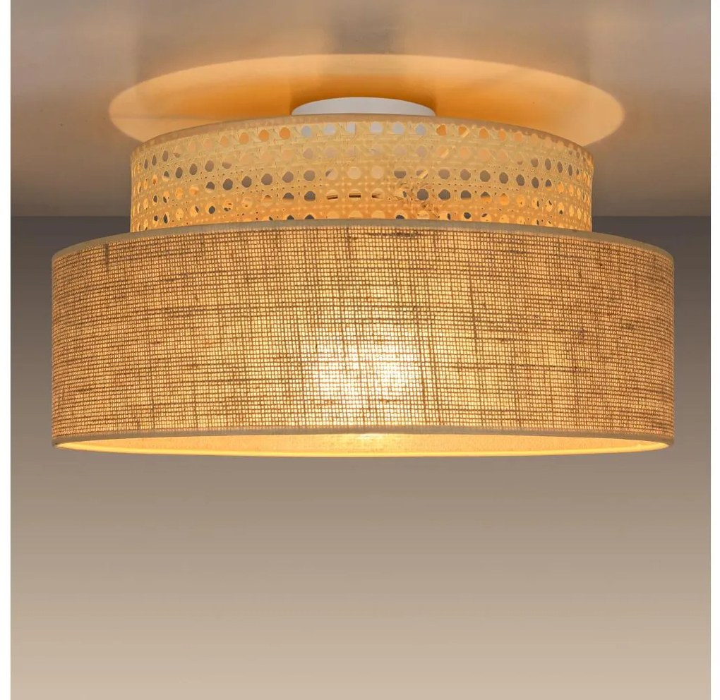 Plafon BOHO 1xE27/60W/230V śr. 40 cm rattan