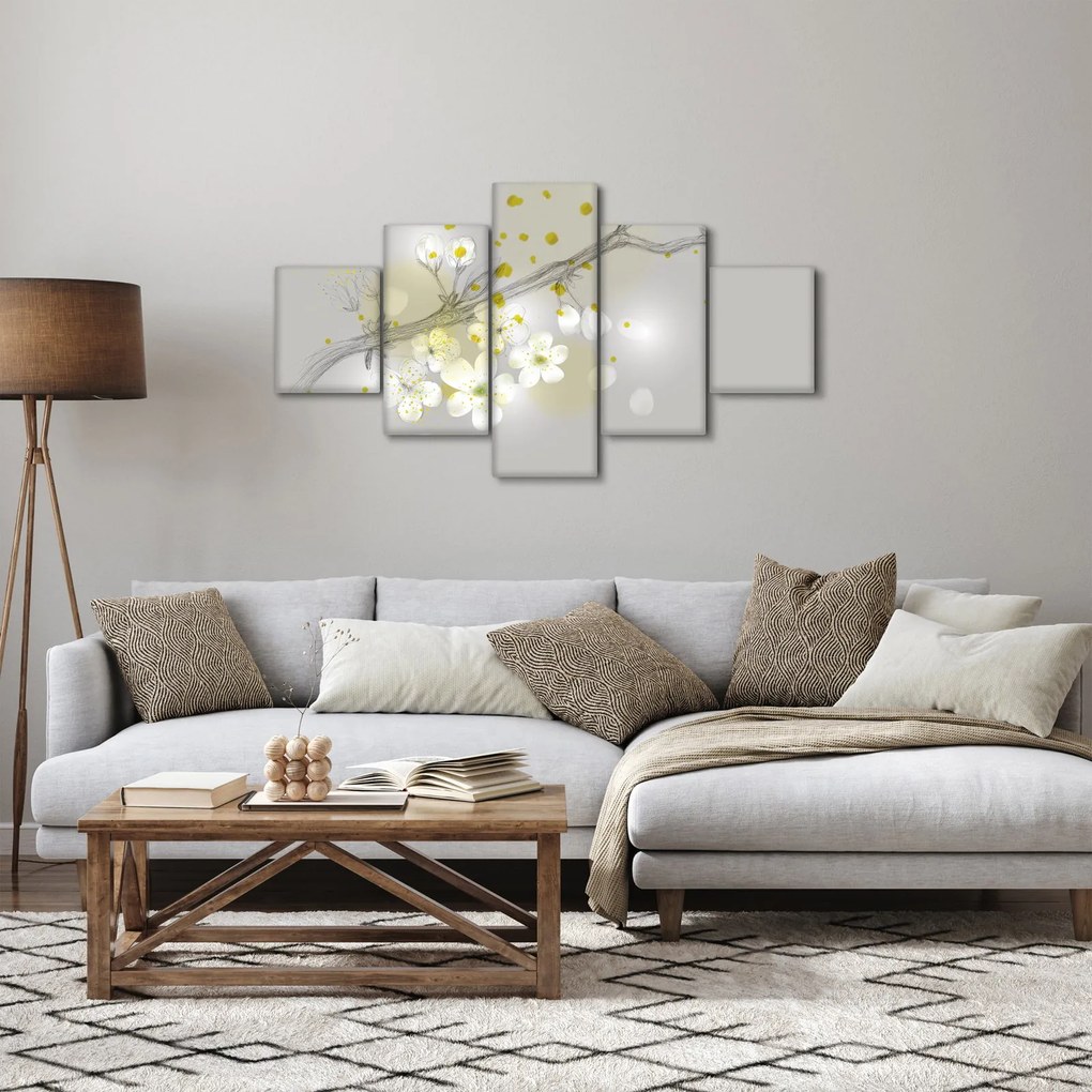 Obraz kwitnącej gałązki (125x70 cm)
