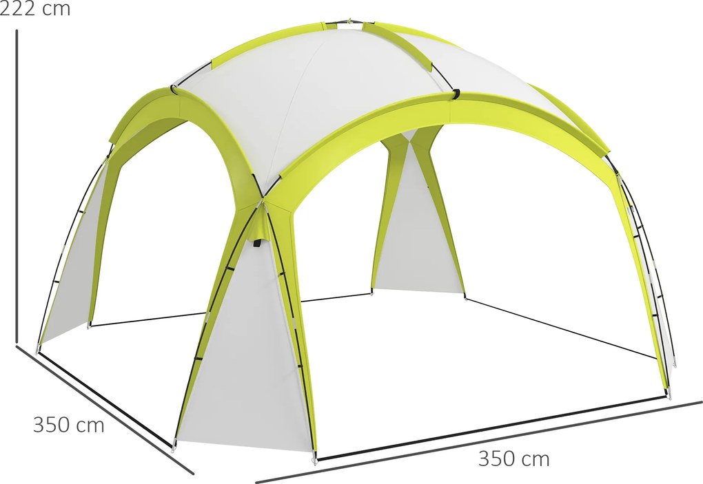 Outsunny Pawilon Imprezowy 3,5 x 3,5m z Hakiem, Odporny na Wodę i Warunki Zimowe, Zielony