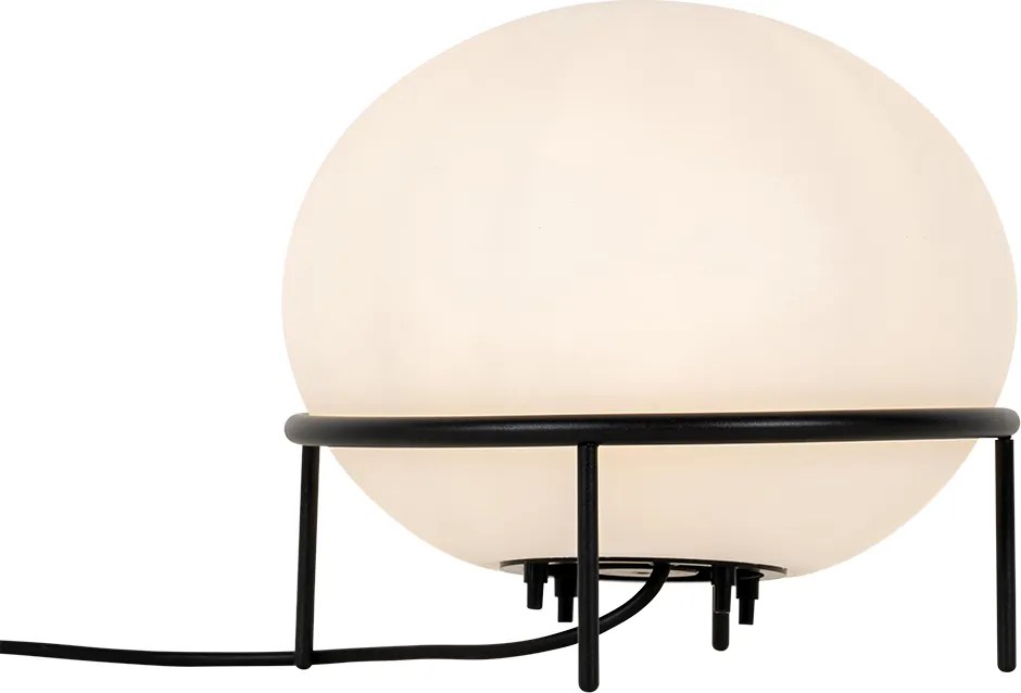 Designerska lampa stołowa zewnętrzna czarna - Jannie