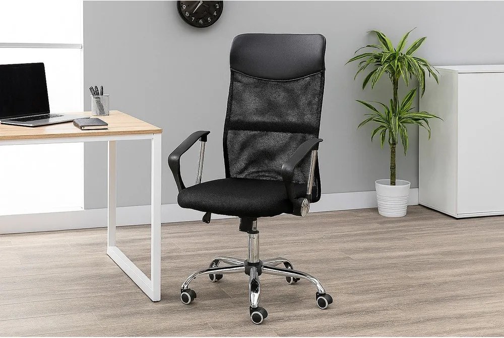 Czarne tapicerowane krzesło biurowe Arco – Bonami Essentials