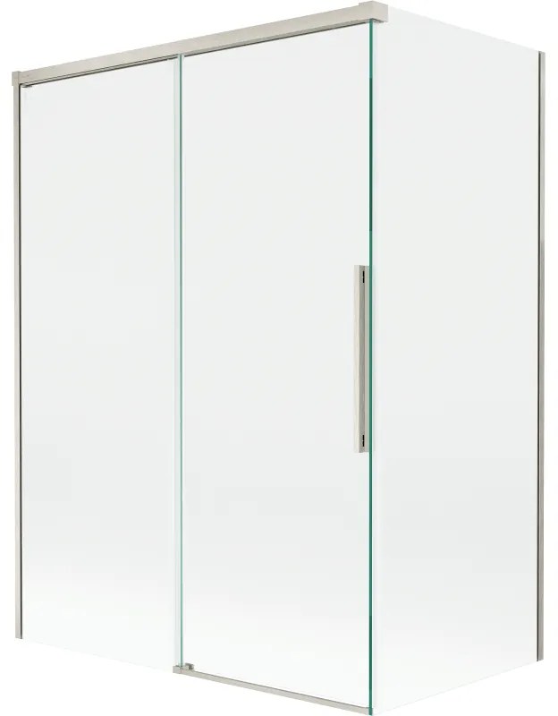 Mexen Rox parawan nawannowy 2-skrzydłowy rozsuwany 120 + 70 x 150 cm, transparent, nikiel szczotkowany - 8C9-120-070-97-00