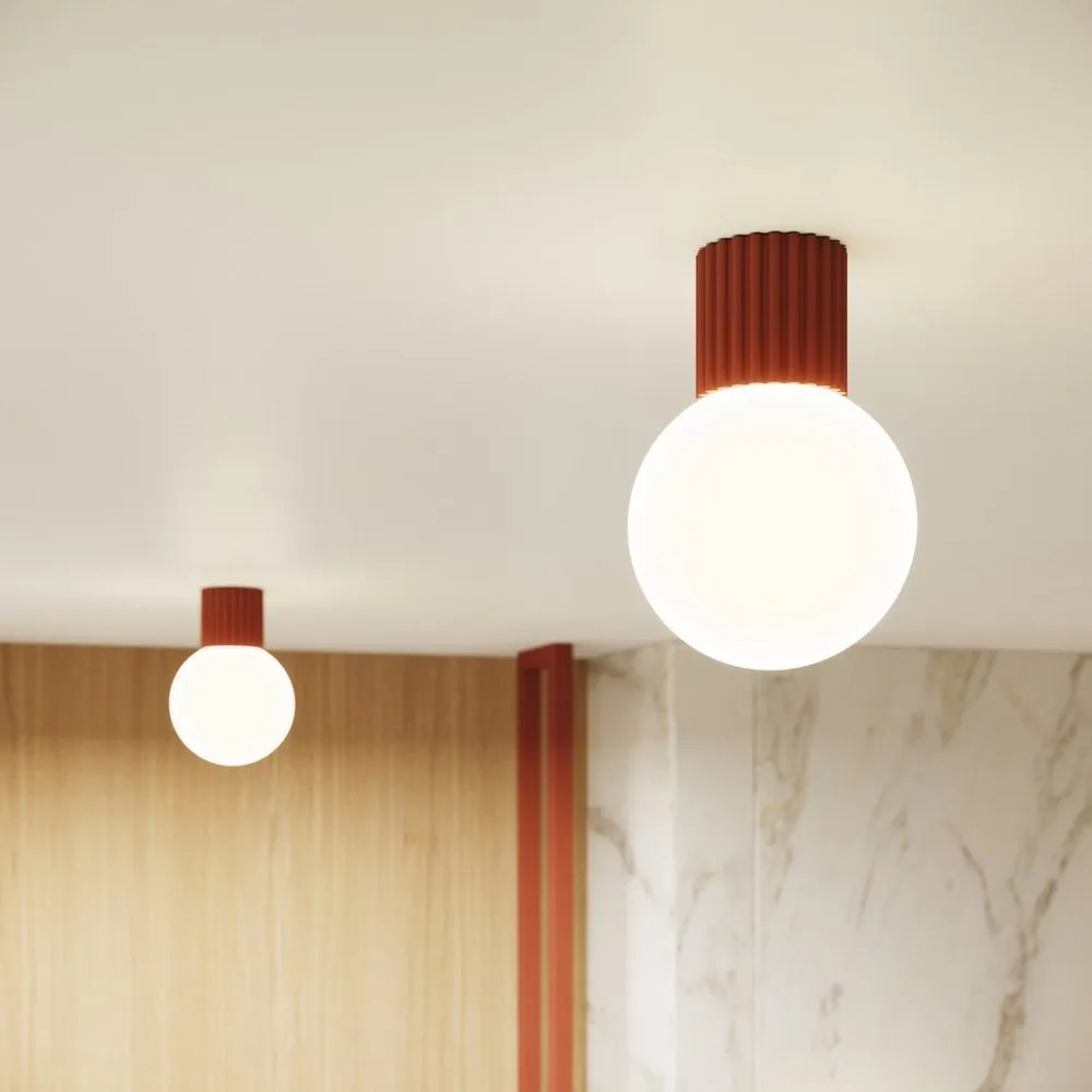 Pomarańczowa lampa sufitowa ze szklanym kloszem ø 12 cm Orbital – Sollux