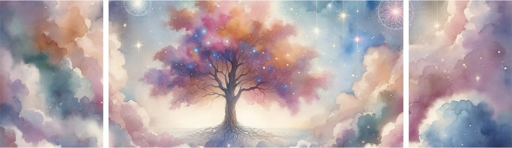 Obraz – Drzewo życia w chmurach (170x50 cm)