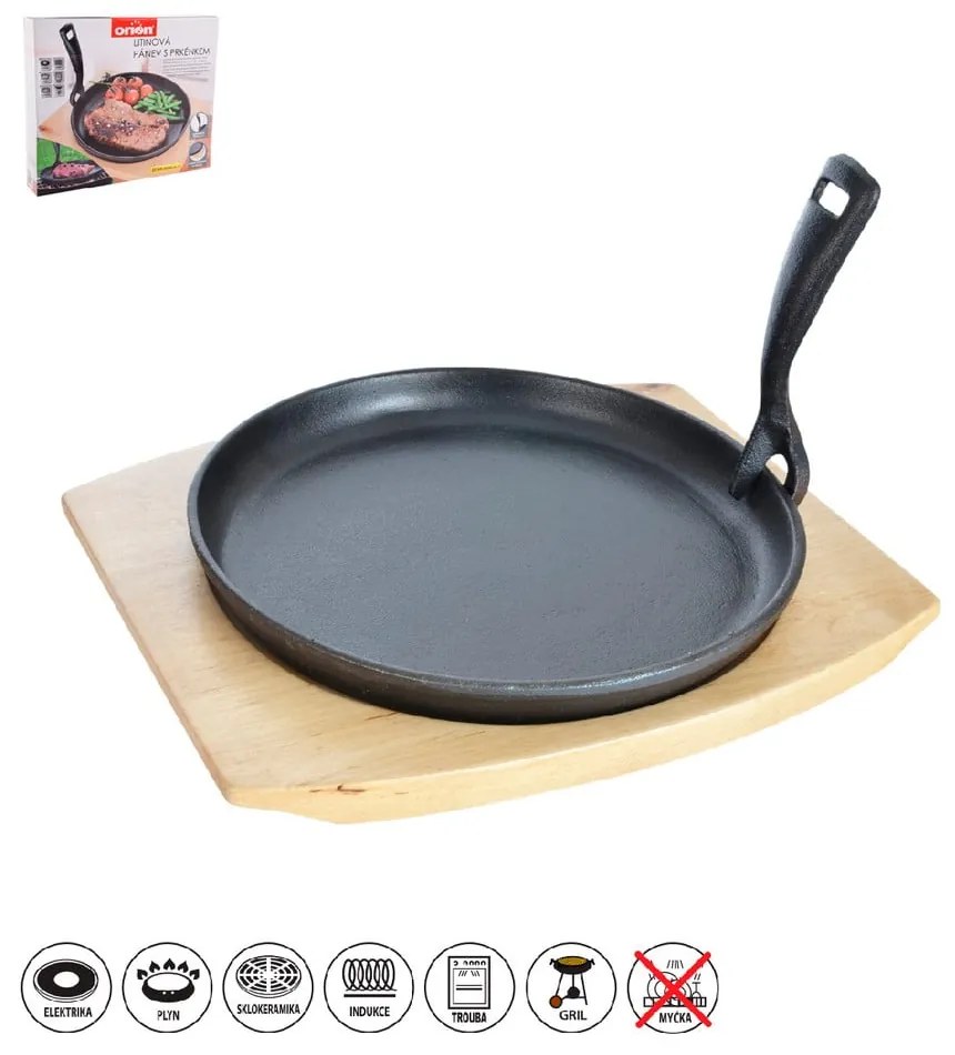 Żeliwna patelnia do grillowania z odpinaną rączką ø 22 cm LITINA – Orion