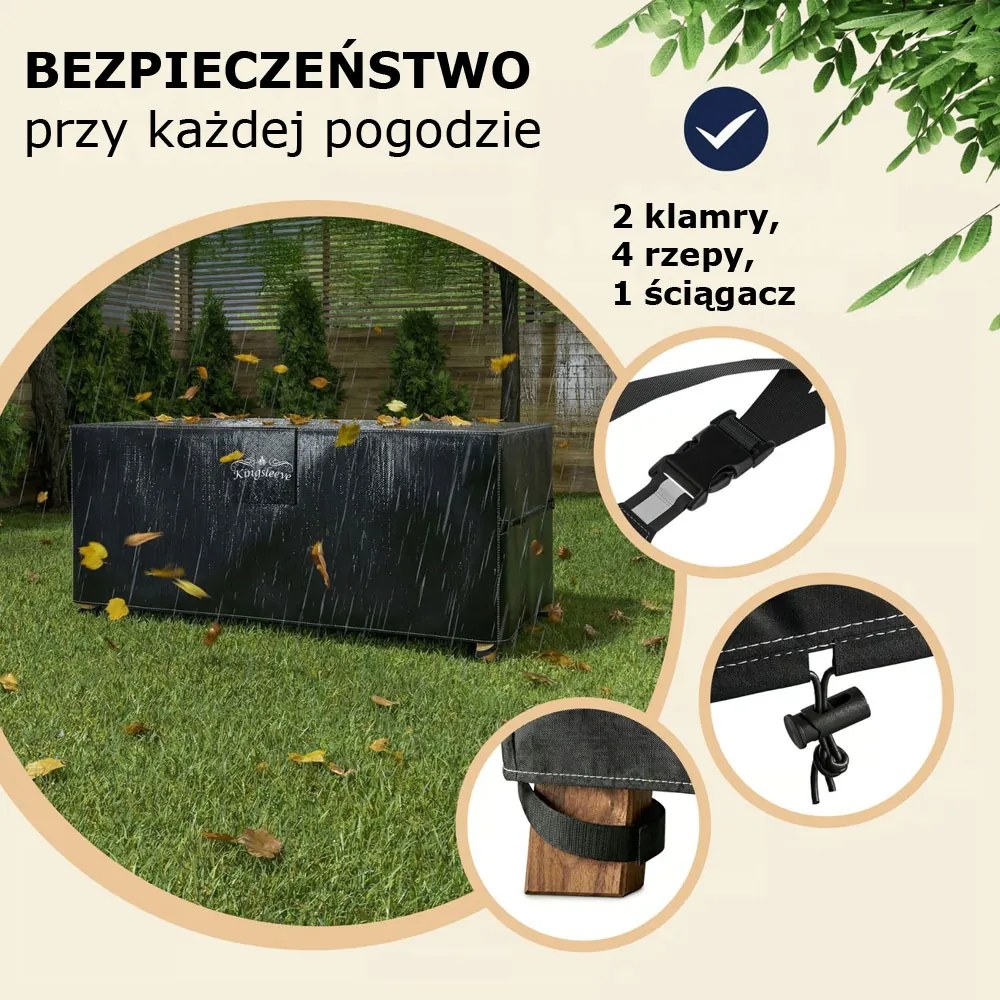 Ochronna plandeka na zestaw piwny BEER COVER, 180x90x74cm, antracytowa Kingsleeve