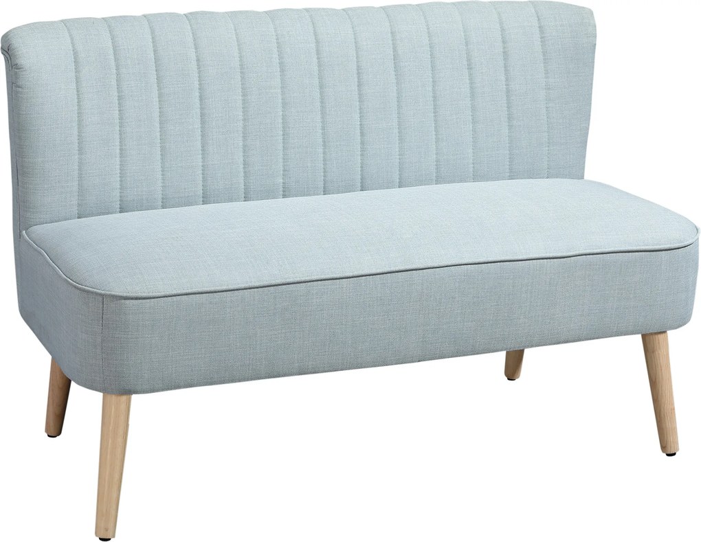 HOMCOM 2-osobowa sofa, miękkie obicie, łatwa w pielęgnacji, udźwig do 220 kg, 117 x 56,5 x 77 cm, jasny zielony | Aosom PL