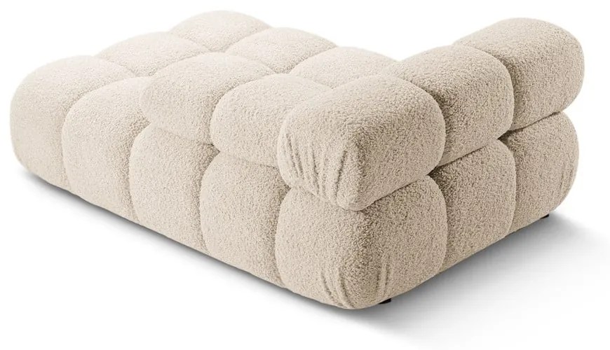 Beżowy moduł sofy z materiału bouclé (prawostronny) Bellis – Micadoni Home