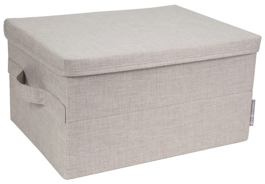 Beżowy tekstylny pojemnik z pokrywką 40x30x22 cm Soft Storage – Bigso
