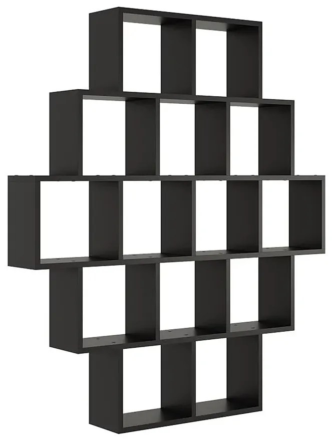 Czarny regał na książki wiszący lub stojący C1-P43