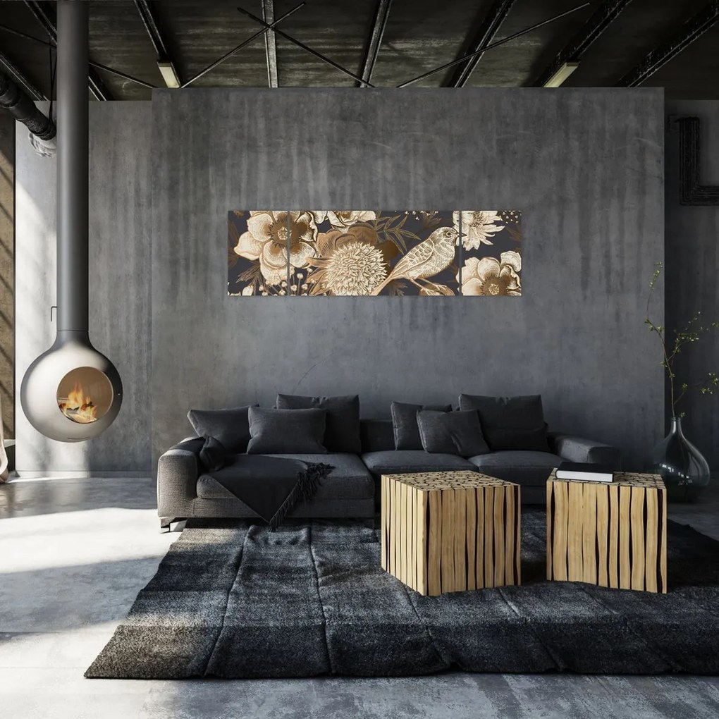 Obraz - Złoty ogród (170x50 cm)