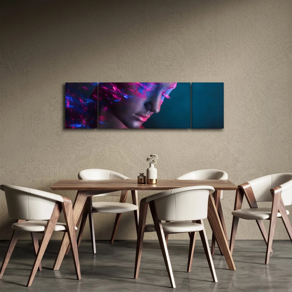 Błyszczący obraz kobiety (170x50 cm)