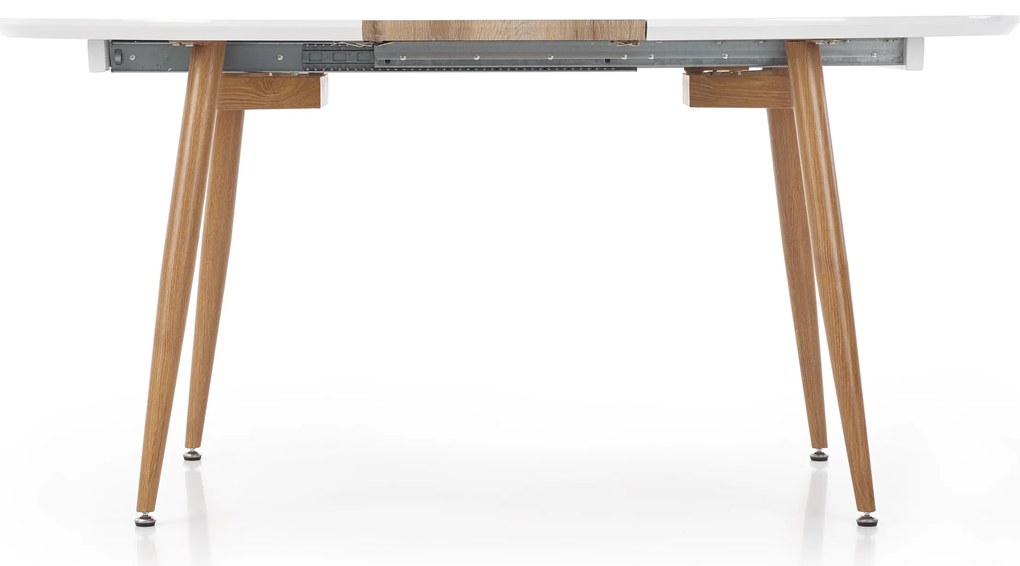 EDWARD stół rozkładany 120-200/100/75 MDF dąb miodowy biały skandynawski 8-osobowy