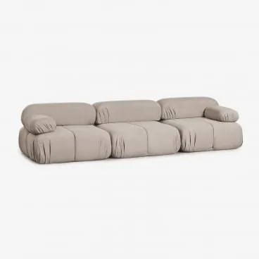 Sofa Modułowy 3-częściowy Z Bouclé Pakowany Próżniowo Kendall Bukla Czekoladowy Brąz - Sklum