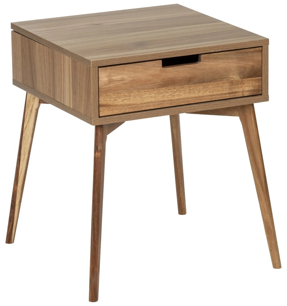 Mini komoda, stolik pomocniczy z szufladą, drewno olchowe, WENKO