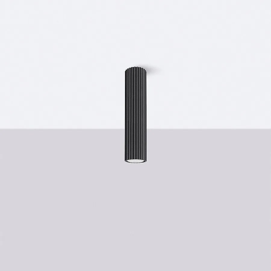 Lampa sufitowa minimalistyczny Gloow, aluminium - 1 źródło światła 4000K - L.6.5 x H.30 cm - czarny