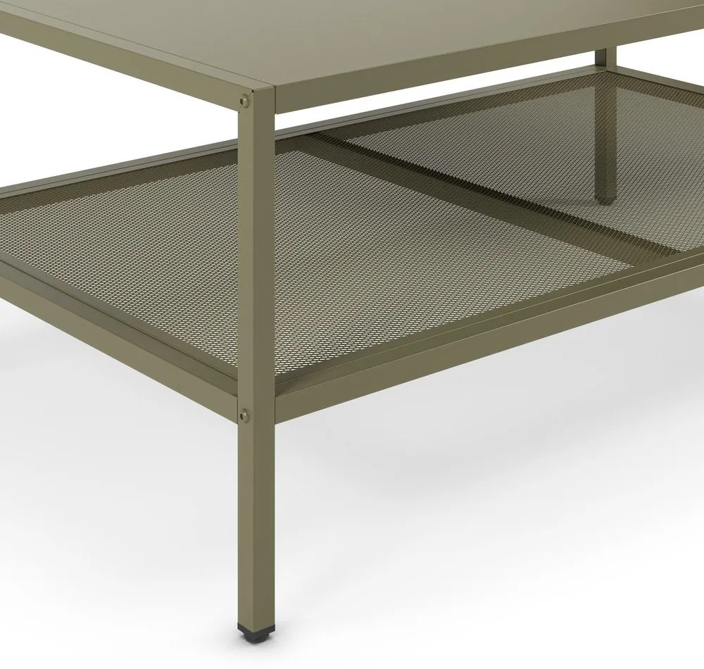 Zielony metalowy stolik 60x100 cm Fayna – Marckeric