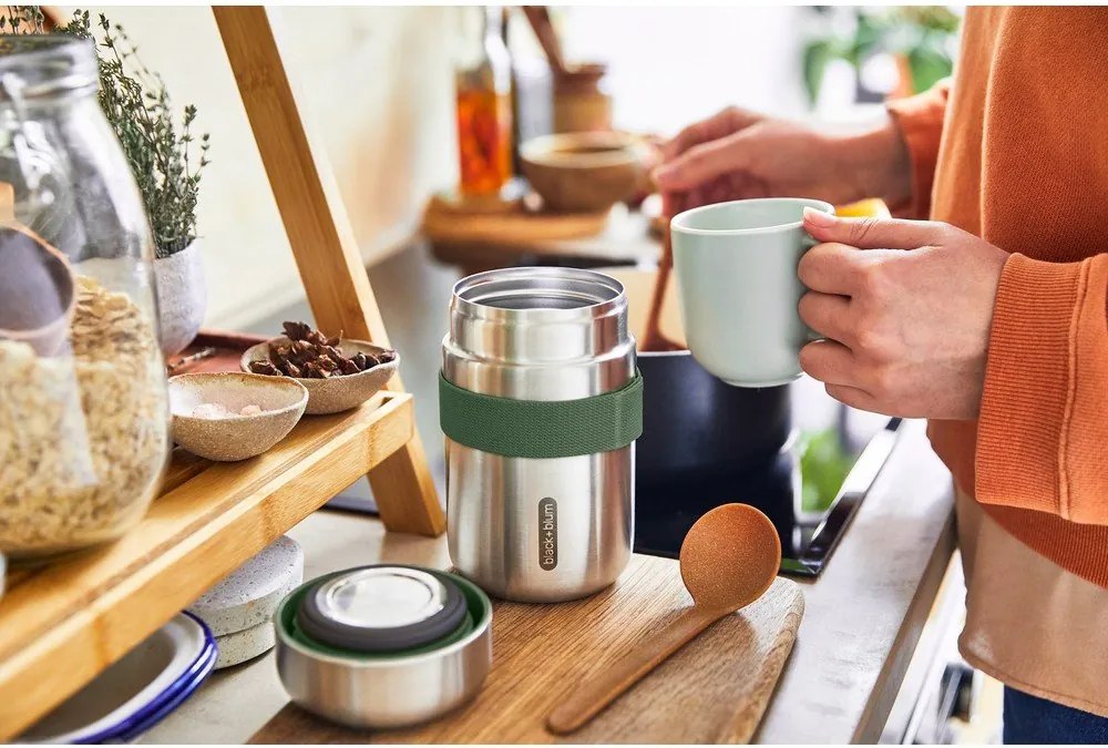 Termos na jedzenie ze stali nierdzewnej w kolorze srebra 400 ml – Black + Blum