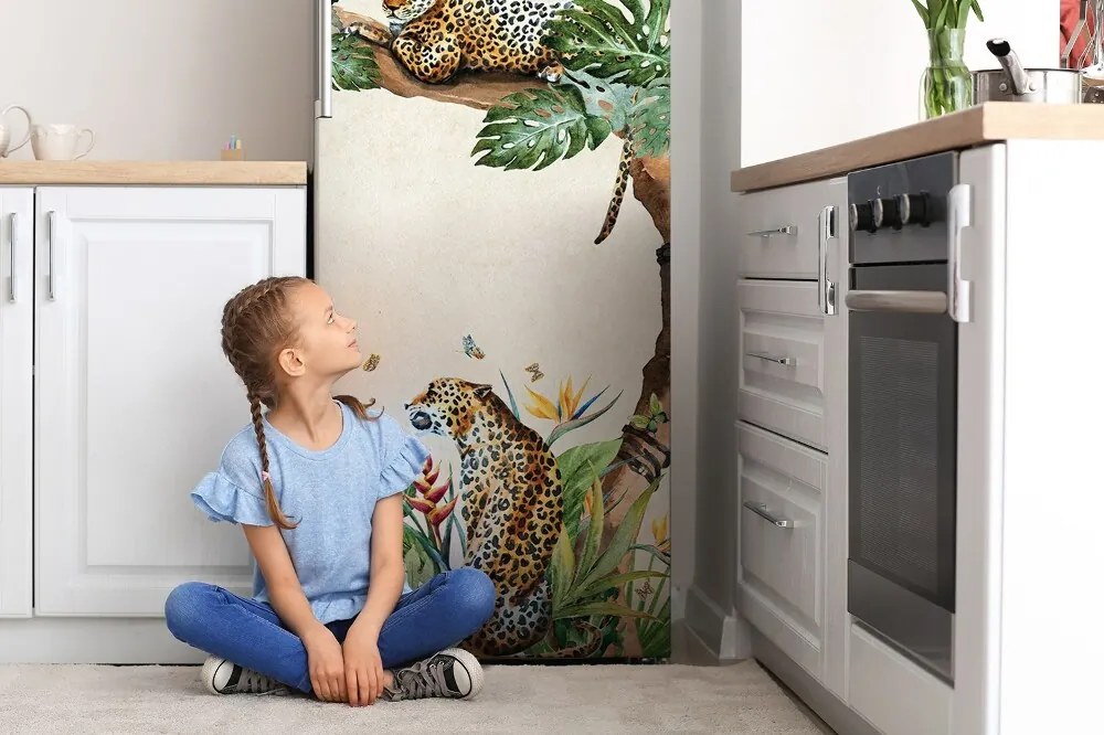 Osłona dekoracyjna na lodówkę Gepard na gałęzi