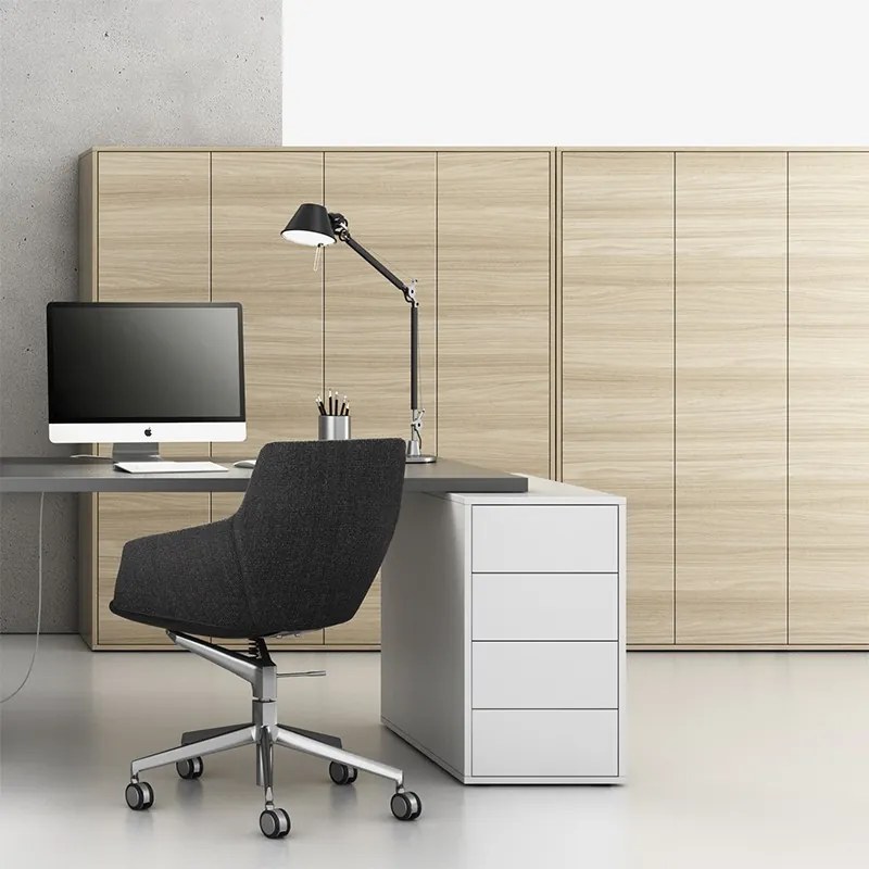 Szafa biurowa na dokumenty BLOCK, 4 drzwi, 800 × 400 × 1748 mm, dąb naturalny