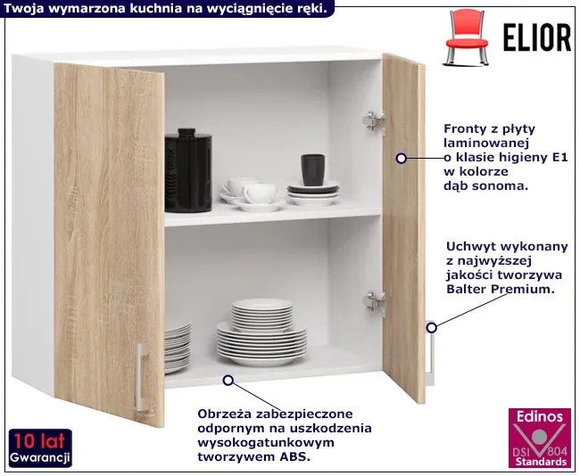 Górna szafka kuchenna z podwójnym frontem 80 cm F5-S19
