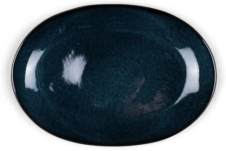 Czarno-niebieski kamionkowy talerz Gastro Dark Blue/Black – Bitz