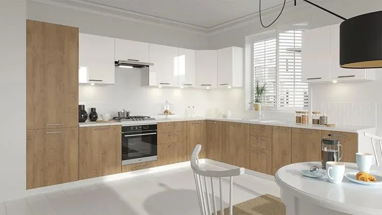 Kuchenna szafka do zabudowy lodówki dąb miodowy decor C8-S11