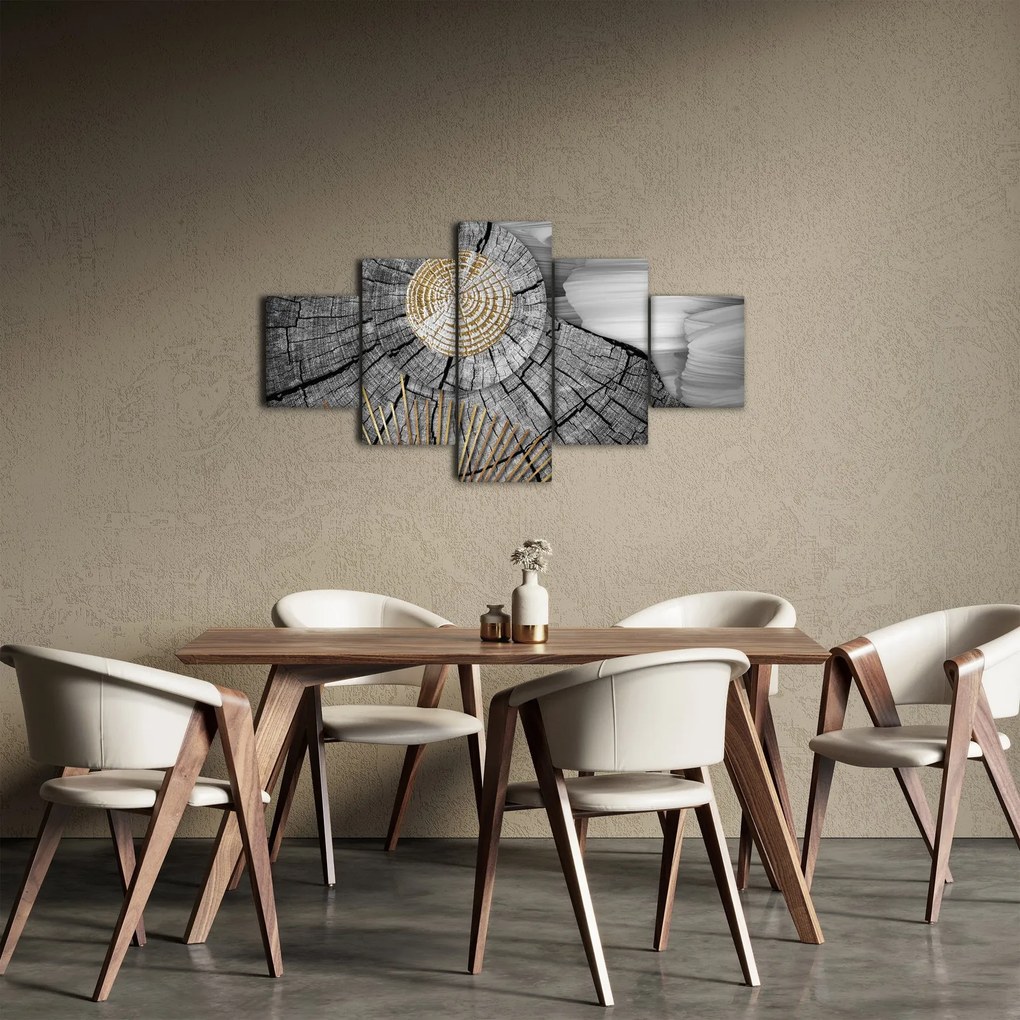 Obraz - Pień drzewa w kolażu (125x70 cm)