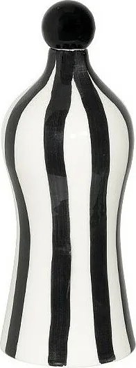 Lido - Czarna, prążkowana ceramiczna butelka z szafranem