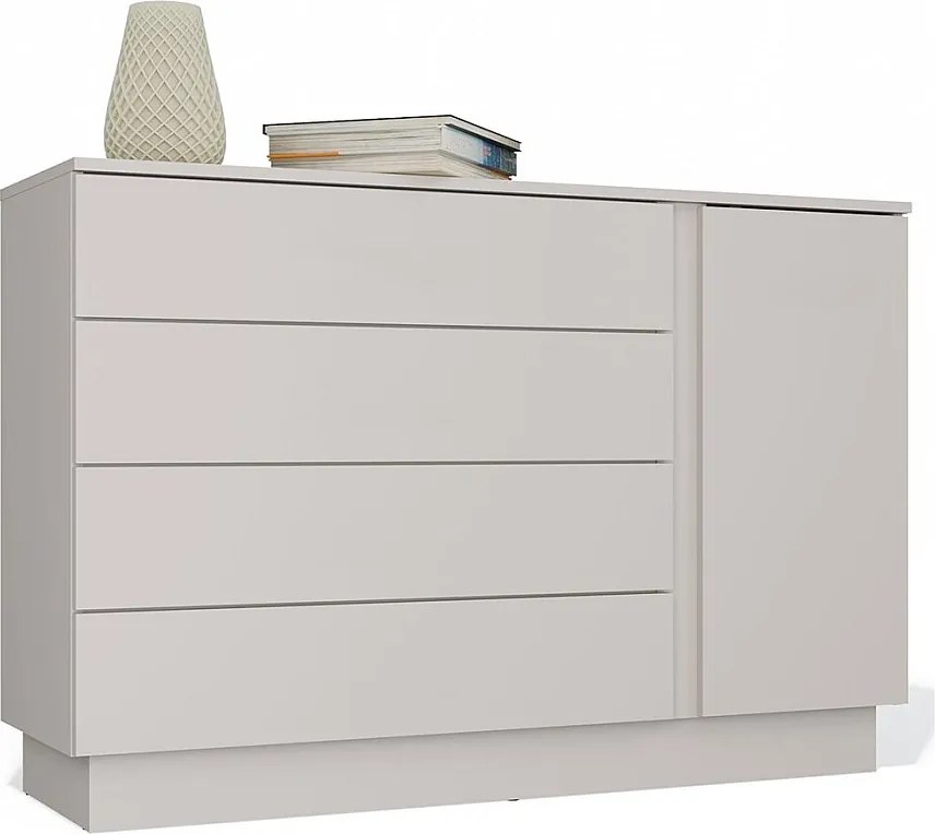 Komoda AMBER 1D4S | Kaszmir | 125x40x84 cm | 1 Drzwi 4 Szuflady