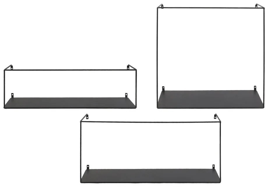 Czarne metalowe półki zestaw 3 szt. 40 cm Ulmo – House Nordic