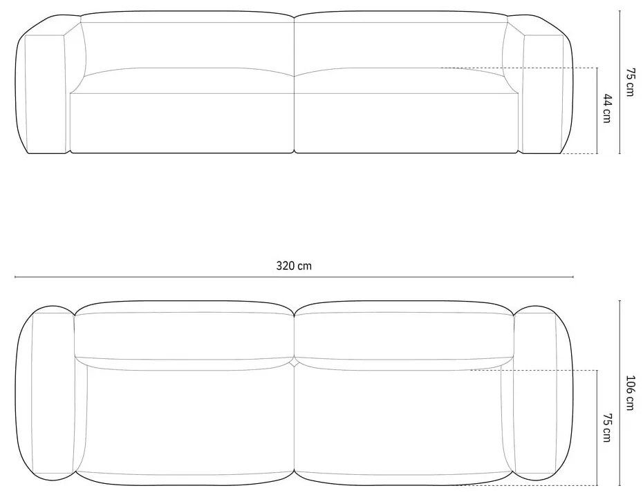 Zielona aksamitna sofa modułowa 320 cm Martina – Micadoni