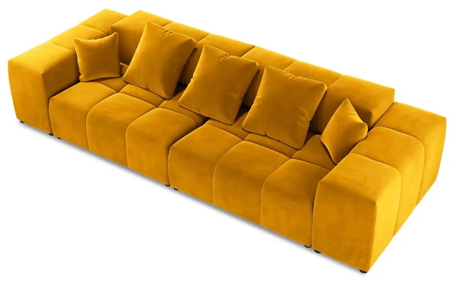 Żółta aksamitna sofa 320 cm Rome Velvet – Cosmopolitan Design