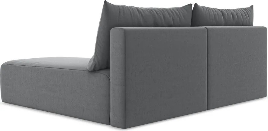 Szary aksamitny rozkładany/ze schowkiem narożnik (prawostronny/z szezlongiem) Kalena – Makamii
