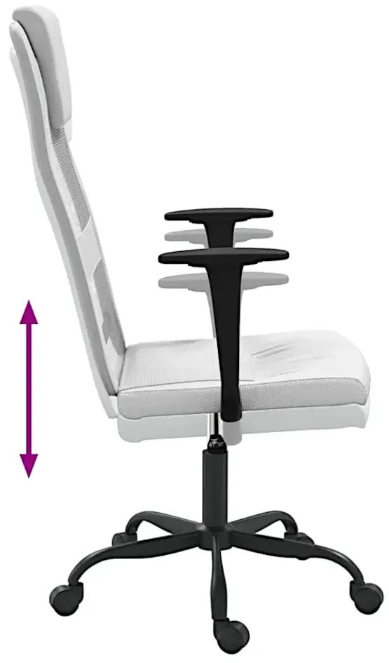 Białe krzesło biurowe ergonomiczne z ekoskóry F1-H60