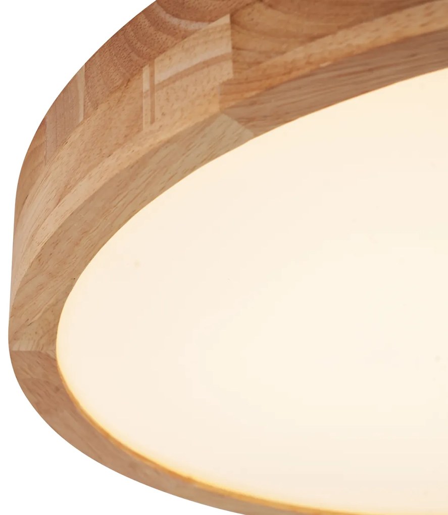 Skandynawska lampa sufitowa drewniana 50 cm z LED z możliwością ściemniania - PeckerSkandynawski Oswietlenie wewnetrzne