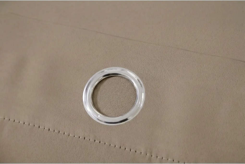 Beżowa zasłona OXFORD 140x250 cm Zawieszanie: Metalowe pierścienie