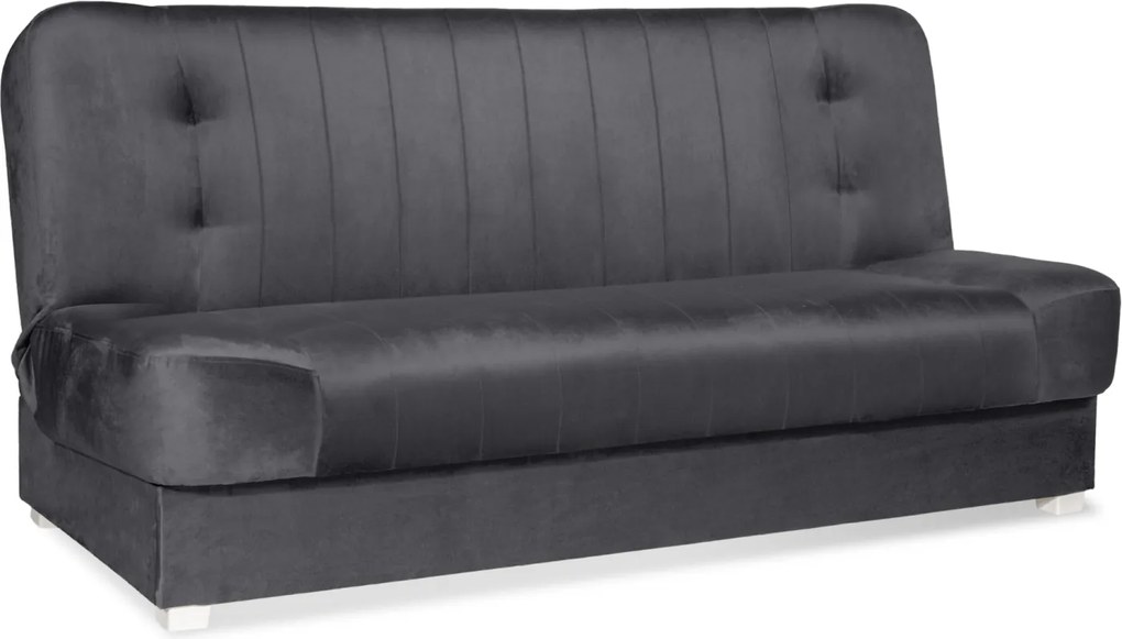 Sofa z Funkcją Spania PIANO 2 Rozkładana Wersalka Dwuosobowa Szara Nowoczesna do Salonu