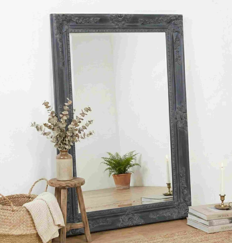 Lustro, drewniana, grafitowa rama 107x76cm