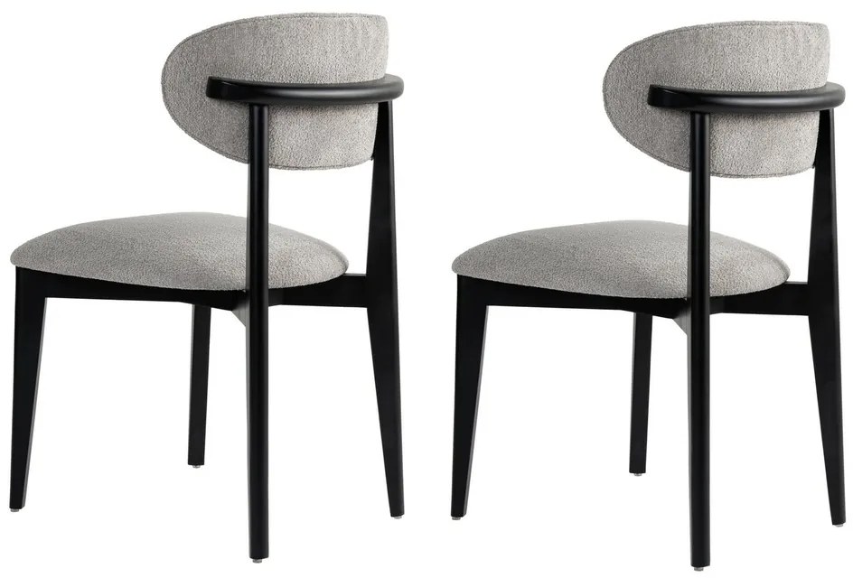Zestaw krzeseł do jadalni Lionte Grey and Black, 2szt.
