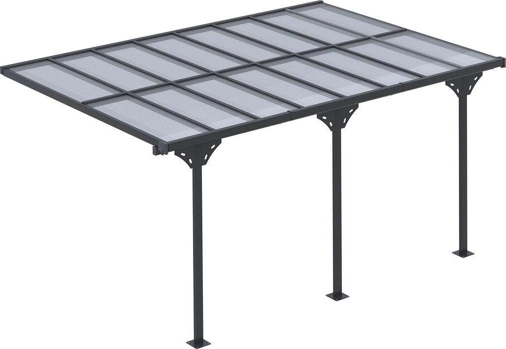 Outsunny pergola ogrodowa aluminiowa regulowana altana 435x302 cm ochrona przed słońcem szara nowoczesna do ogrodu | Aosom PL