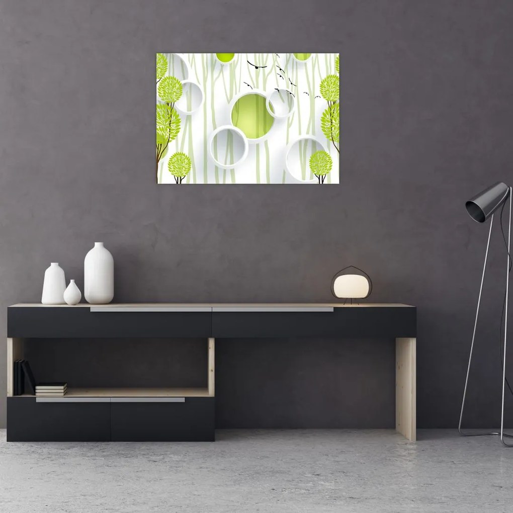 Obraz abstrakcji z drzewami (70x50 cm)