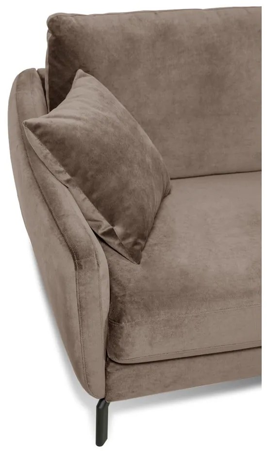 Brązowoszara sofa z aksamitnym obiciem Scandic Magic, szer. 190 cm