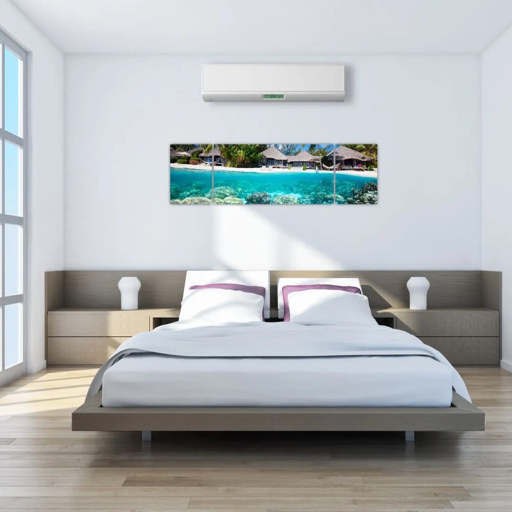 Obraz plaży na tropikalnej wyspie (170x50 cm)