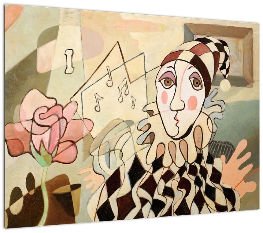 Obraz na szkle - Kubizm - harlequin and rose (70x50 cm)