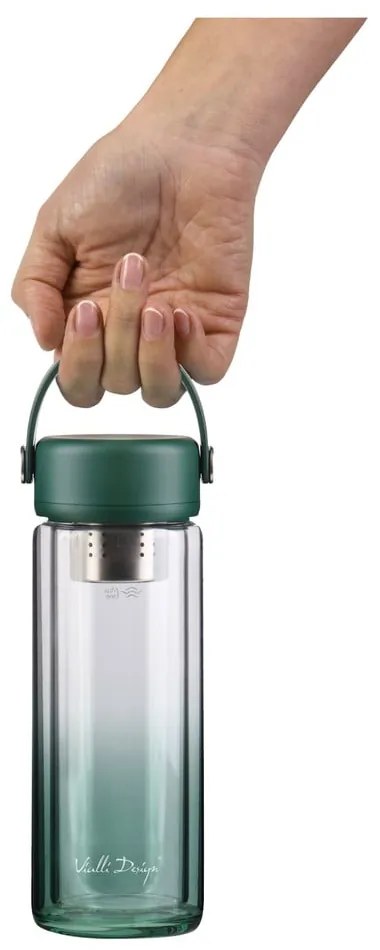 Zielona szklana butelka 350 ml Fuori – Vialli Design