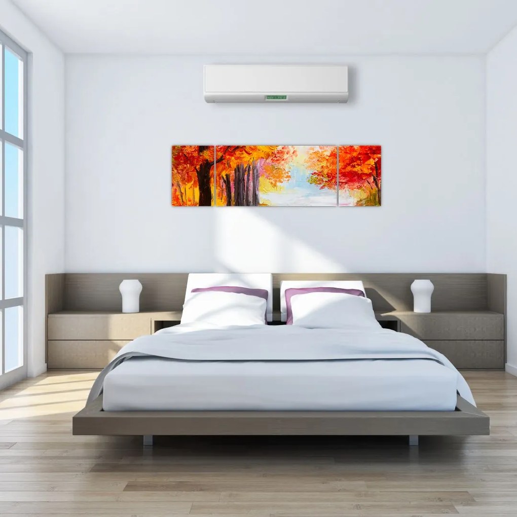 Obraz - Obraz olejny, kolorowa jesień (170x50 cm)