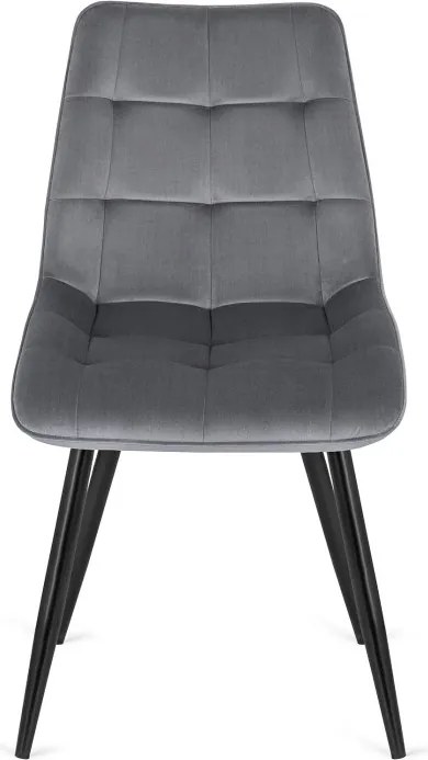 Krzesło Tapicerowane do Jadalni RIO Szare Welurowe Nowoczesne Loft