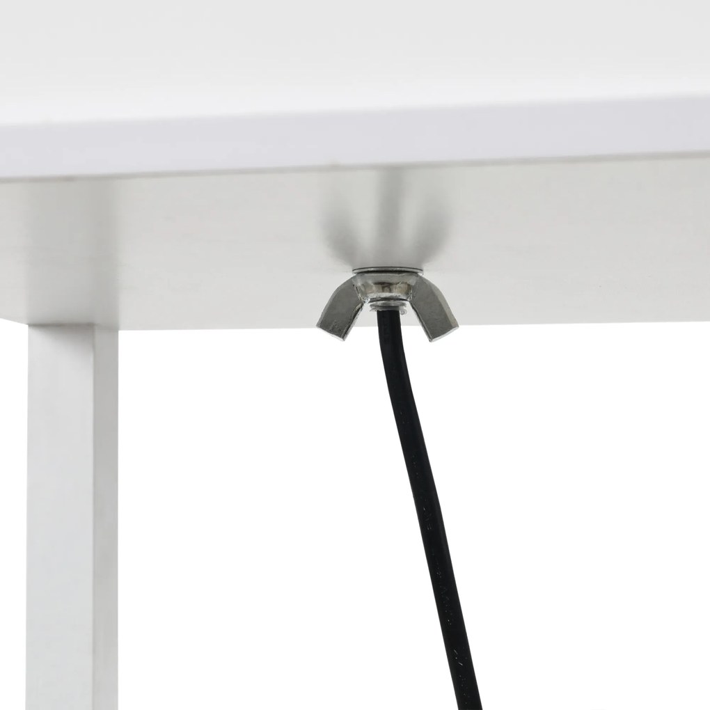 HOMCOM Lampa podłogowa z półkami biała E27 do salonu i sypialni nowoczesny design | Aosom PL