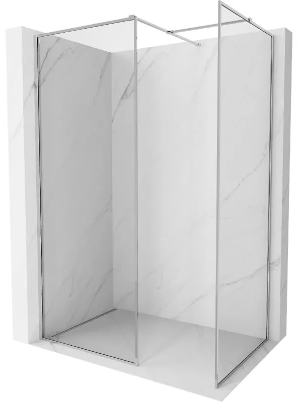 Mexen Kioto-F ścianka prysznicowa Walk-in z ramką 150 x 110 cm, transparent 8 mm, chrom - 800-150-202-04-00-110